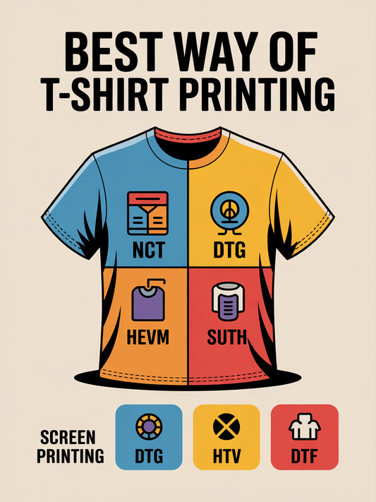 Best Way of T-Shirt Printing: Screen Printing, DTG, HTV, DTF !