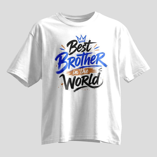 Best Brother In The World Rakhi Oversized T-Shirt - selfie to print