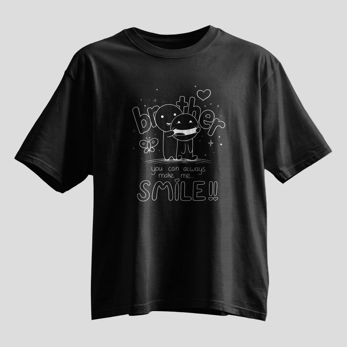 Brother You Make Me Smile Rakhi Oversized T-Shirt - selfie to print