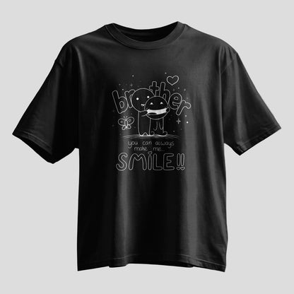 Brother You Make Me Smile Rakhi Oversized T-Shirt - selfie to print