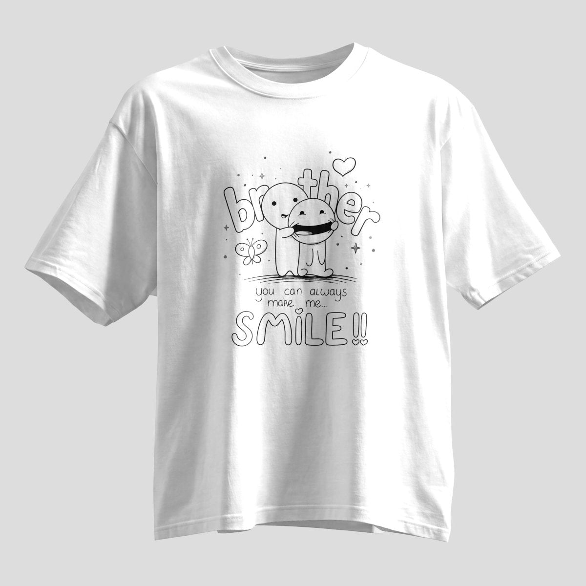 Brother You Make Me Smile Rakhi Oversized T-Shirt - selfie to print