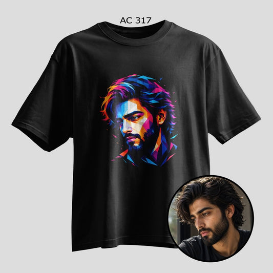 Custom Selfie Low Poly Pop Art Oversized T-Shirt – Personalized - selfie to print