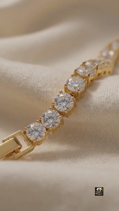 Premium Gold-Tone CZ Bracelet Rakhi with Ivory Thread for Brother