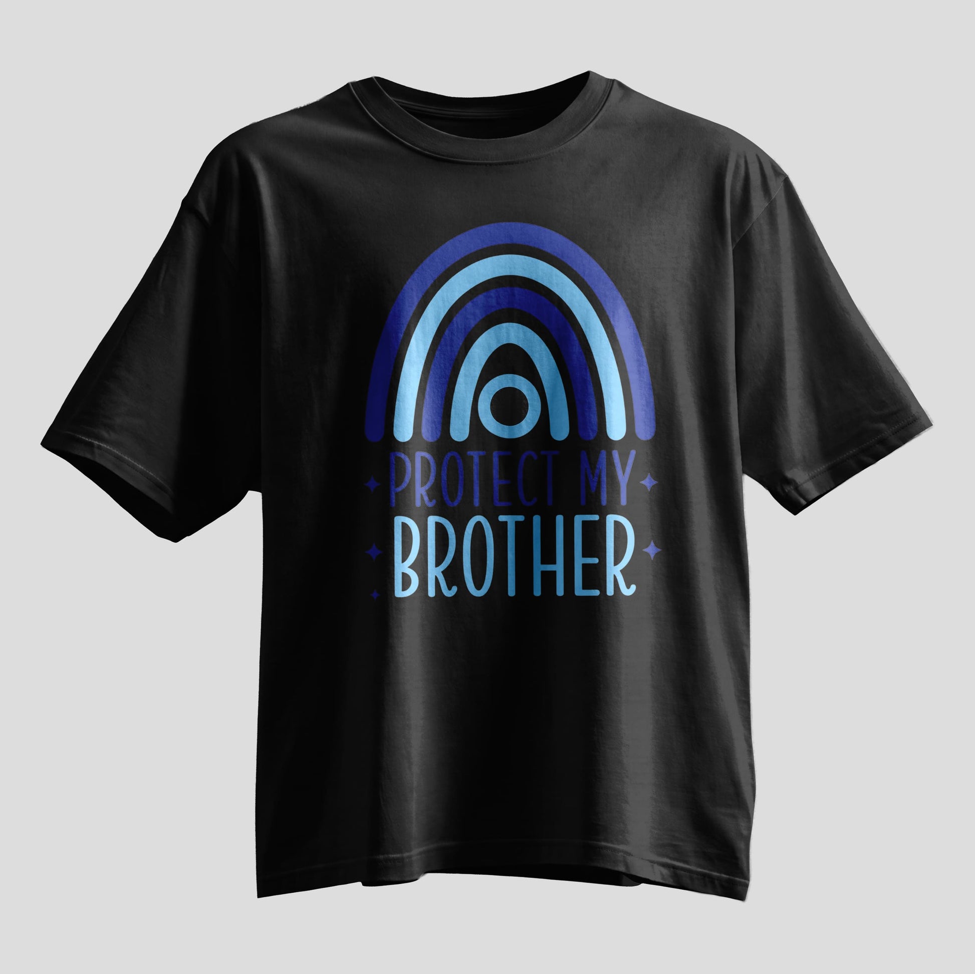 Protect My Brother Rakhi evil eye oversized T-shirt, white and black, Rakshabandhan gift tee